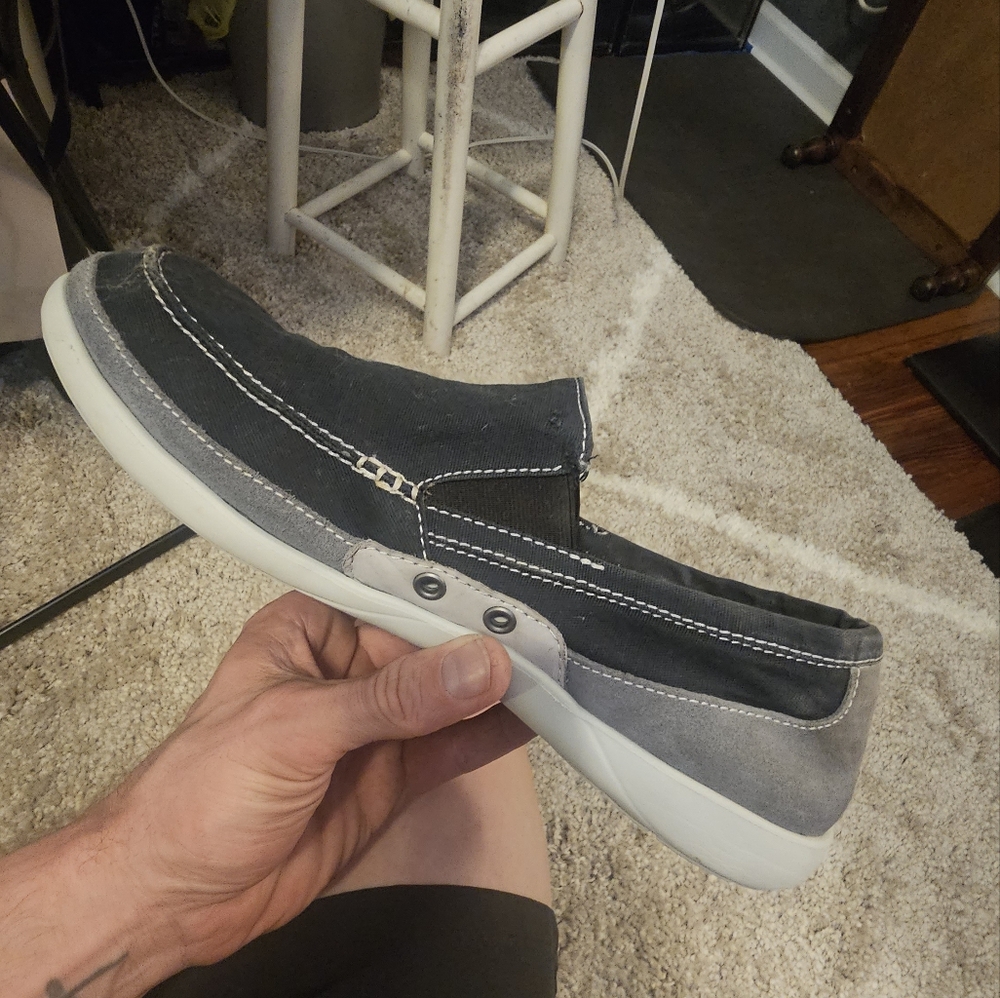 Men's Casual Slip-On Shoes -  Black, Gray and White